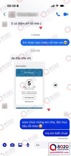 AP Chemistry · 5 — ảnh kết quả của học viên 8020