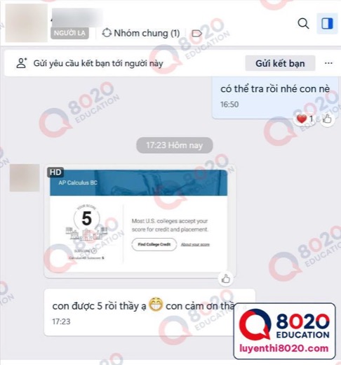 AP Calculus BC · 5 — ảnh kết quả của học viên 8020