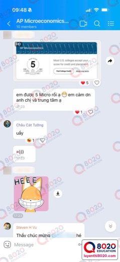 AP Microeconomics · 5 — ảnh kết quả của học viên 8020