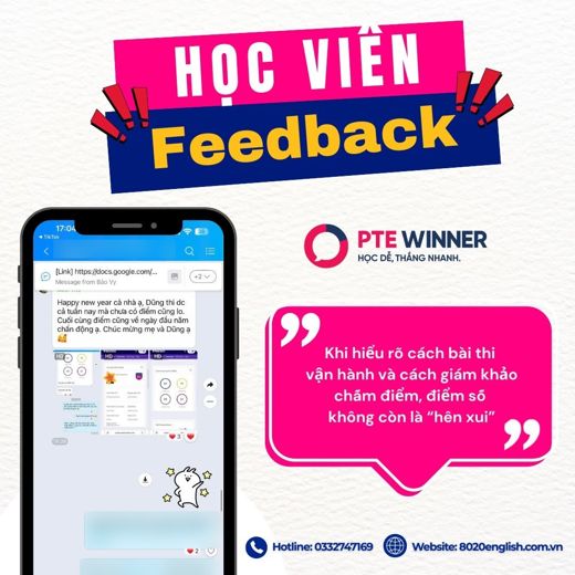 Phụ huynh báo điểm PTE của con trong nhóm lớp